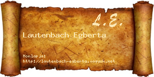 Lautenbach Egberta névjegykártya